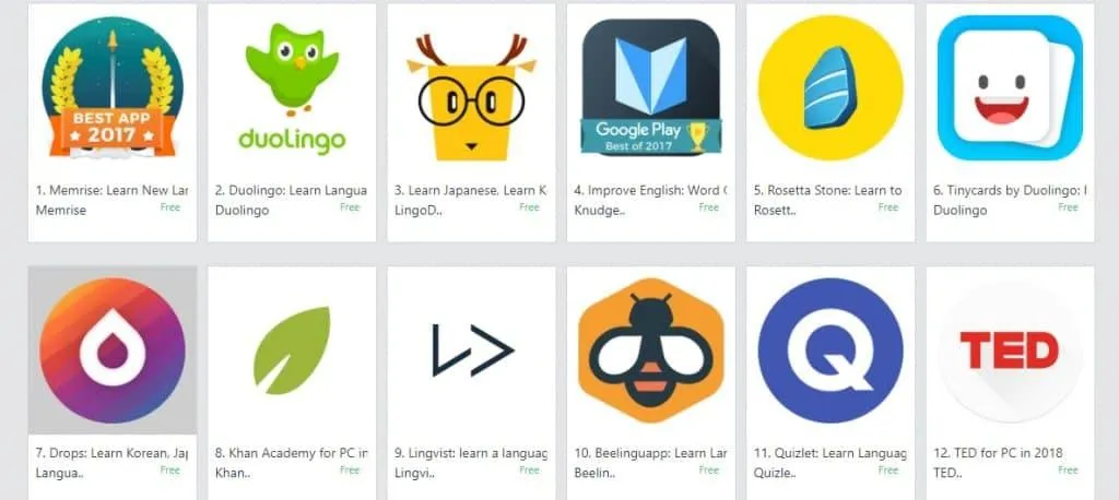 تطبيق تعلم اللغة الإنجليزية